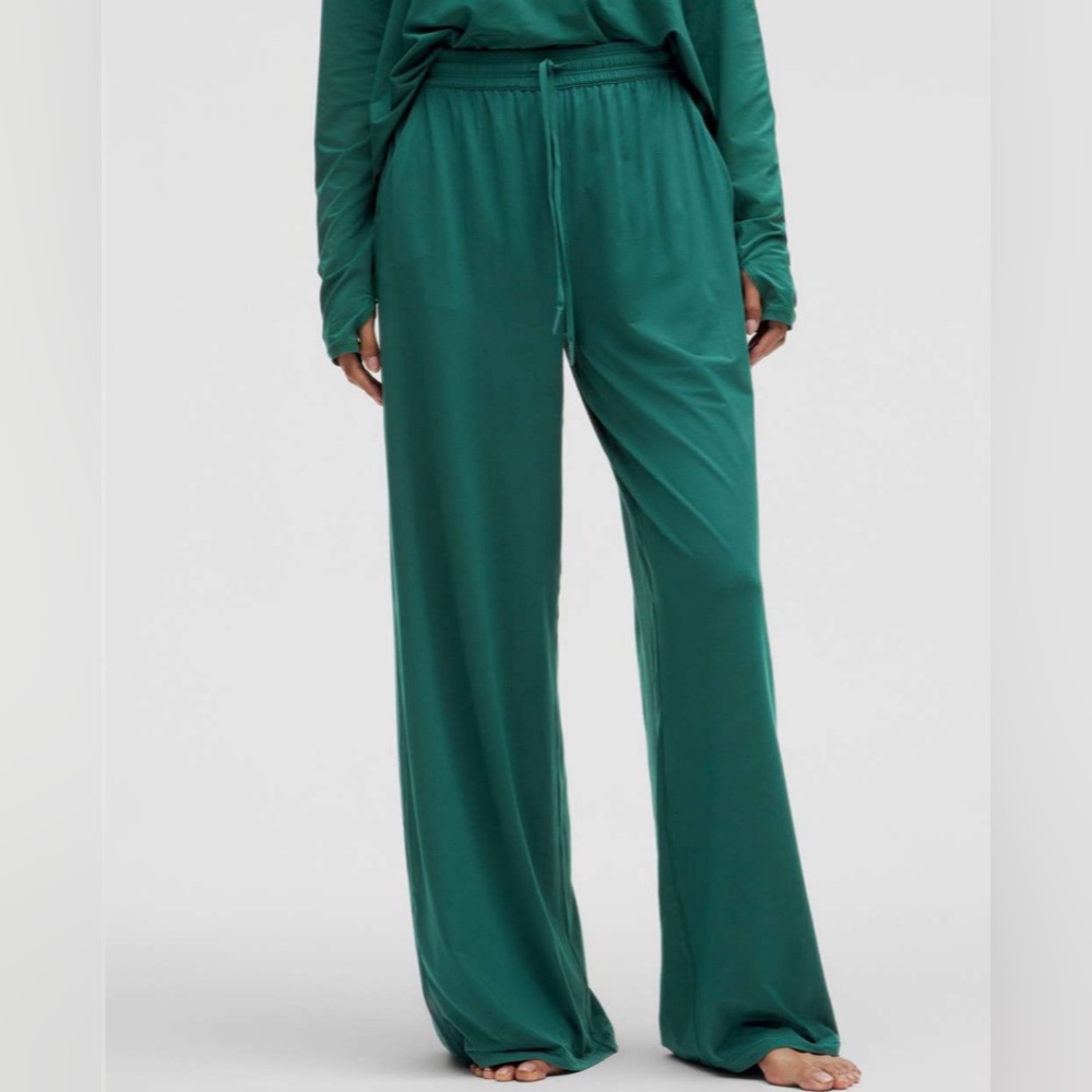 Sold Modal High Rise Wide Leg Lounge Pant Relaxed Fit Storm Teal NWT 8
